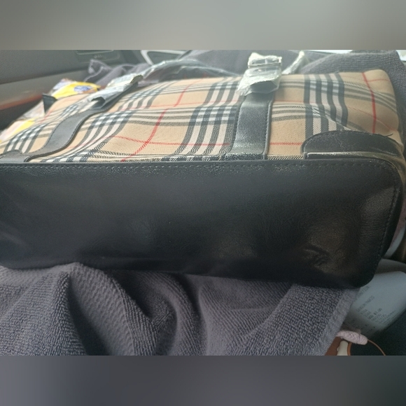 Plaid Shoulder Bag with Black Accents - Picture 3 of 4